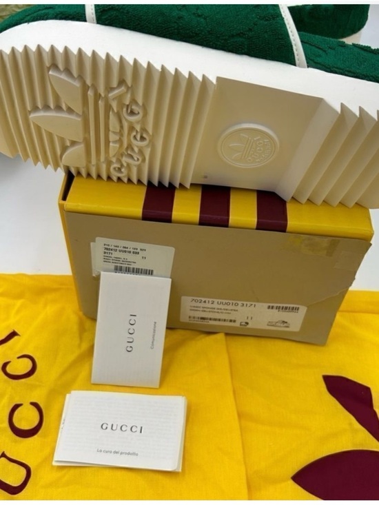 Gucci X Adidas, limited edition, pool slides, GG monogram size 11 Italy main image 7
